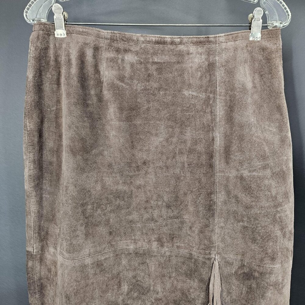 Saddle Ridge Skirt Juniors 9/10 Brown Suede Fringe Western Cowboy Long Boho - Picture 2 of 12